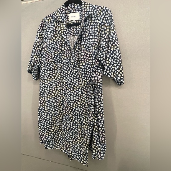 Pistola wrap dress star pattern navy background XS - Picture 2 of 8